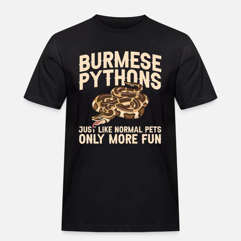 Burmesische Python liefert Schlangenliebhaber-Reptilienpfleger - Männer Workwear T-Shirt - Schwarz