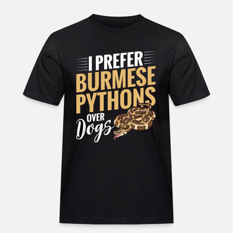 Burmesischer Python-Stoff Reptilien-Foos-Schlangenbesitzer - Männer Workwear T-Shirt - Schwarz