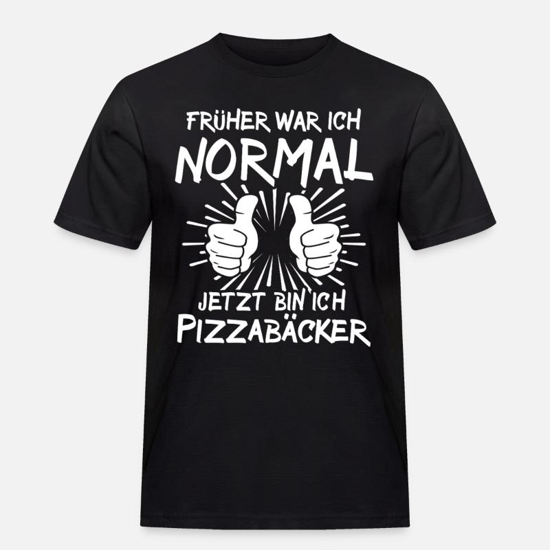 Pizzabäcker - Männer Workwear T-Shirt - Schwarz