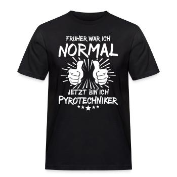 Pyrotechniker - Männer Workwear T-Shirt - Schwarz - Vorne - AI Model Male 178 light (178cm)