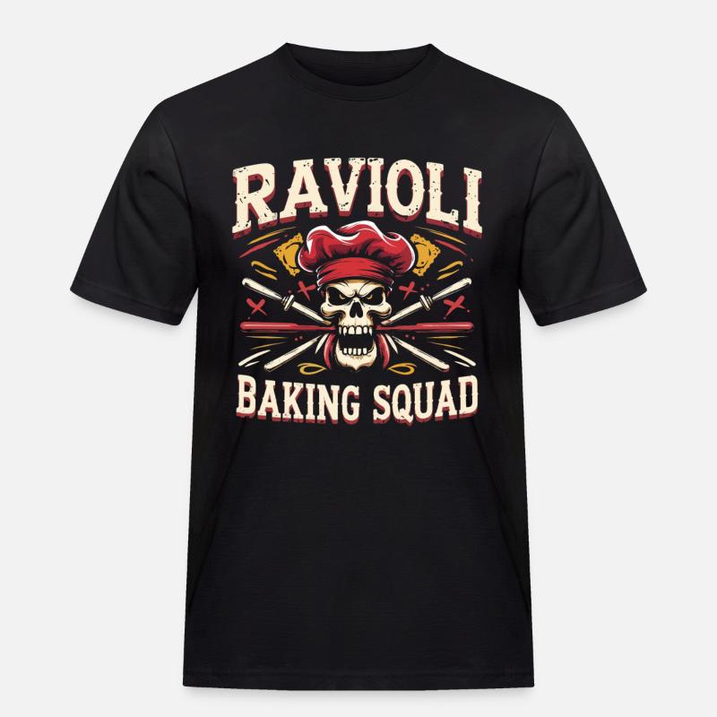 Ravioli Baking Squad - Männer Workwear T-Shirt - Schwarz