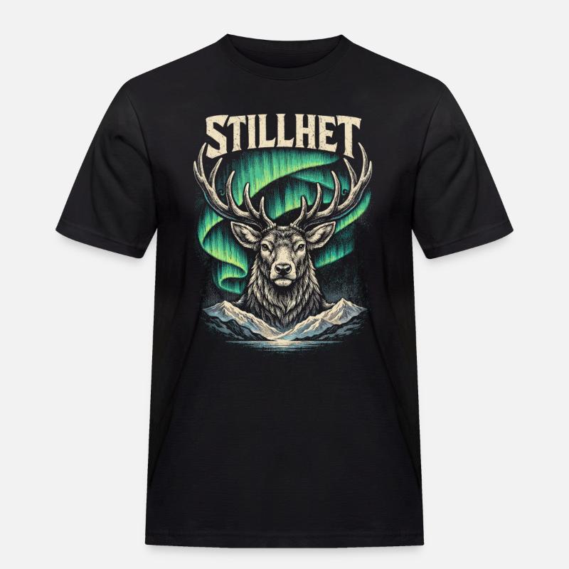 Skandinavisch Wikinger Stillhet - Männer Workwear T-Shirt - Schwarz