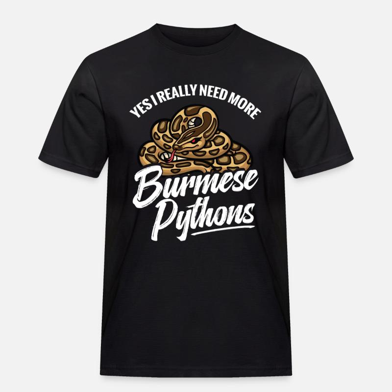 Python-Liebhaber Schlangen-Mama Terrarium-Reptilien-Papa - Männer Workwear T-Shirt - Schwarz