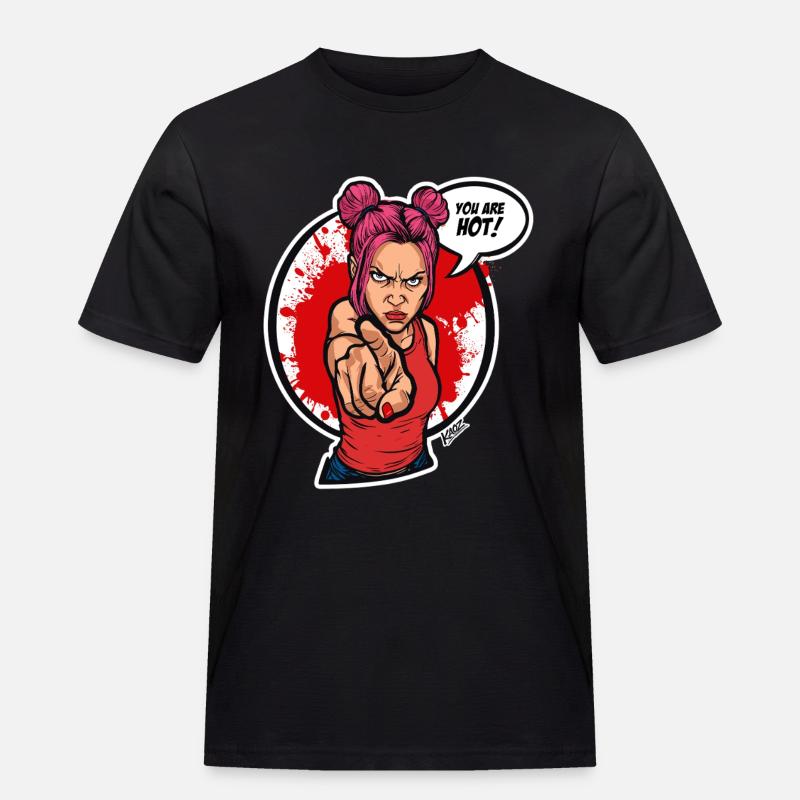 Pointing Power Diva - Männer Workwear T-Shirt - Schwarz