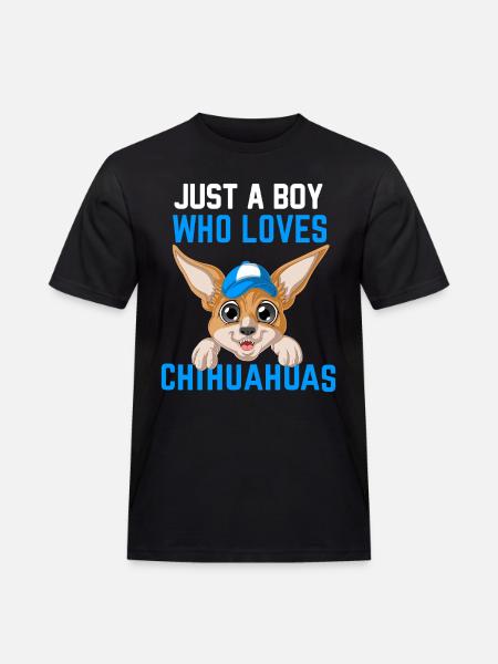 Boy Who Loves Chihuahuas Shirt - Men's Workwear T-Shirt - black