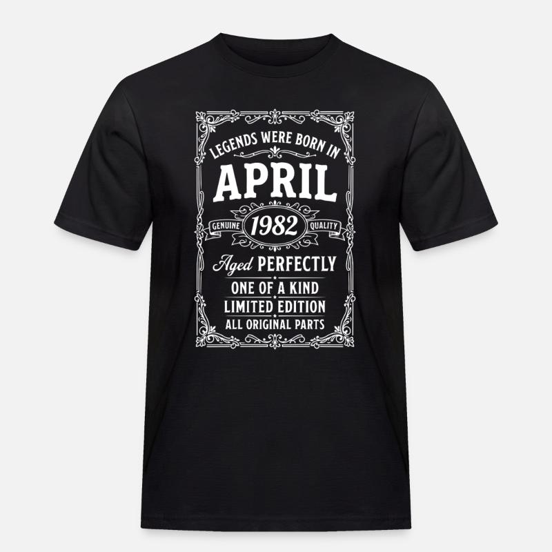 Großartig seit April 1982 - Männer Workwear T-Shirt - Schwarz