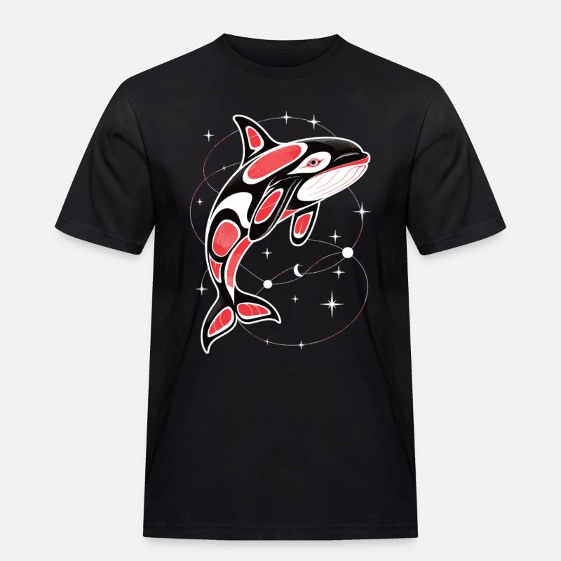 Orca T-Shirt Killerwal Wal - Männer Workwear T-Shirt - Schwarz