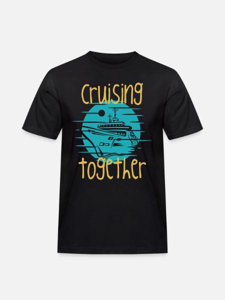 Gemeinsam Kreuzfahrt-Bootsgrafik - Männer Workwear T-Shirt - Schwarz