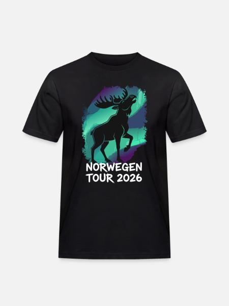 Norway Tour 2026 Moose - Men's Workwear T-Shirt - black