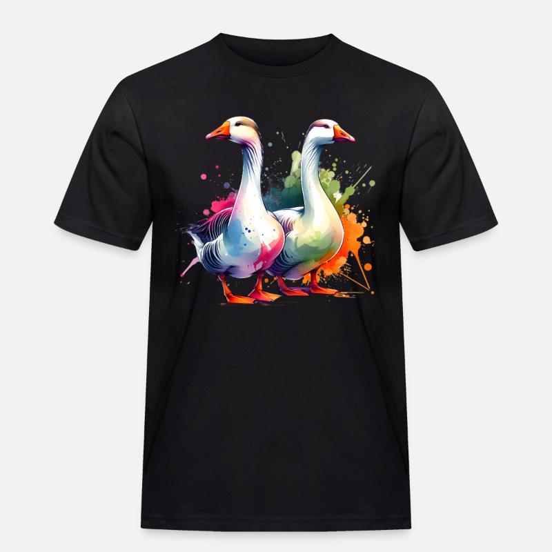 Emdengans Embden Goose - Männer Workwear T-Shirt - Schwarz