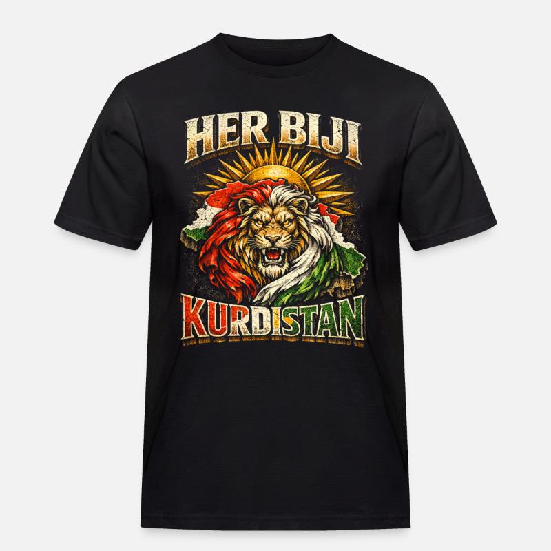 Her Biji Kurdistan Kurde Kurden - Männer Workwear T-Shirt - Schwarz