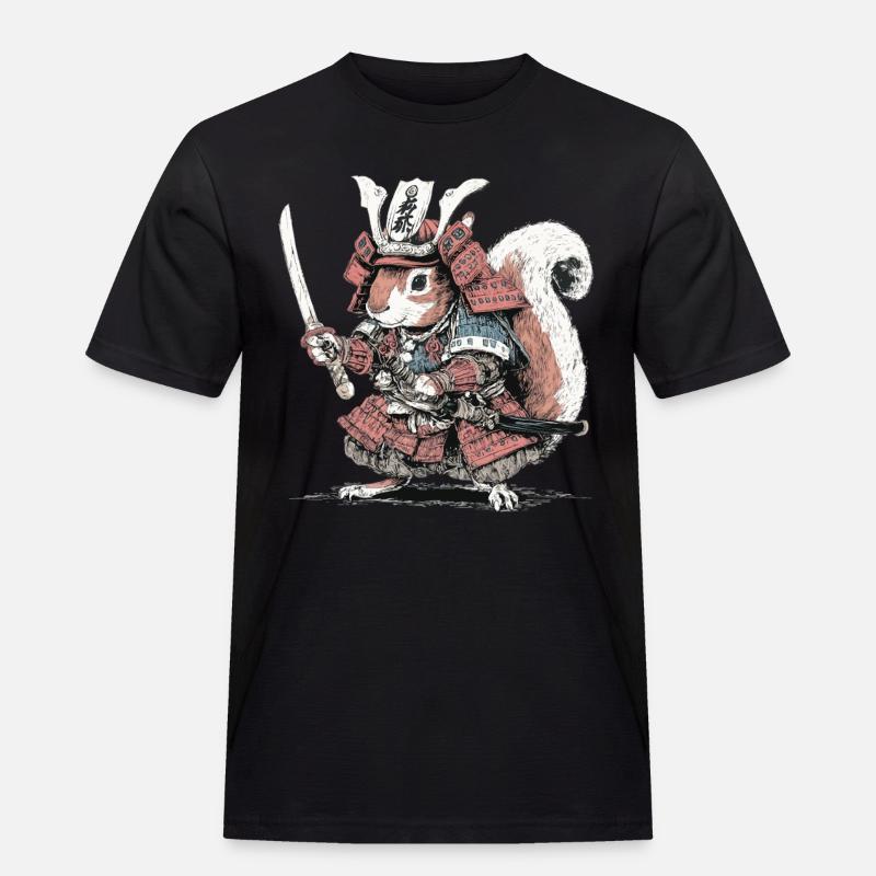 Squirrel Samurai Armor - Men's Workwear T-Shirt - black