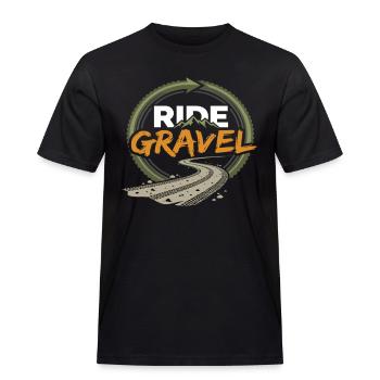 Randonnée tout-terrain en vélo de gravier - T-shirt Workwear homme - noir - Devant - AI Model Male 178 light (178cm)