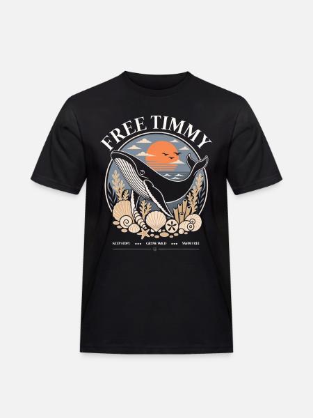 Buckelwal Timmy Hope Statement Merch - Männer Workwear T-Shirt - Schwarz