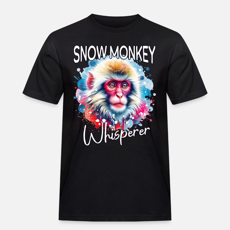 Schneeaffe Flüsterer - Männer Workwear T-Shirt - Schwarz