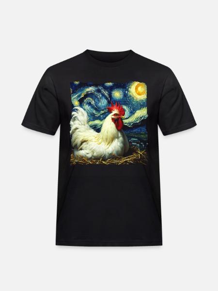 Leghorn Chickens Starry Night - Men's Workwear T-Shirt - black