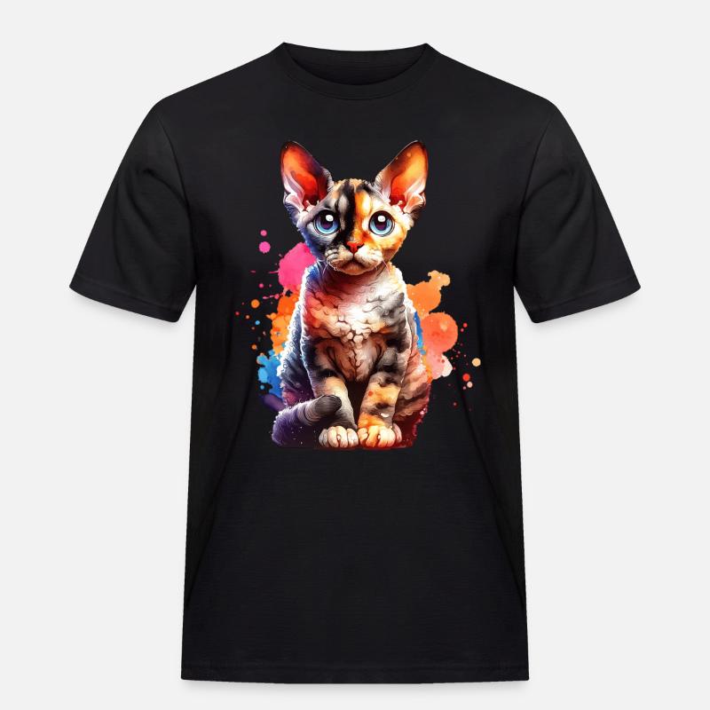 Devon Rex Geschenk - Männer Workwear T-Shirt - Schwarz