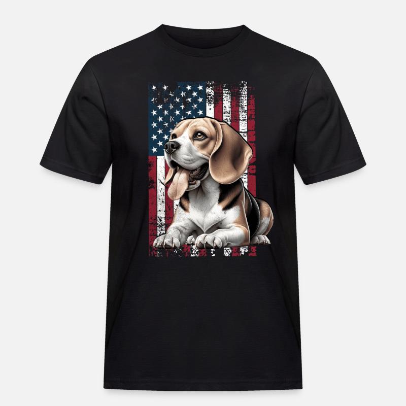 Beagle US Beagle - Männer Workwear T-Shirt - Schwarz