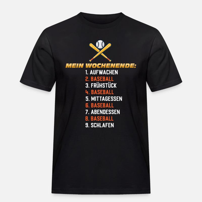 Baseball Wochenende – Mein Plan - Männer Workwear T-Shirt - Schwarz