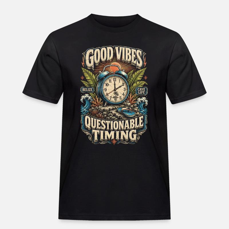 Belize Belizean Root Questionable Timing - Men's Workwear T-Shirt - black