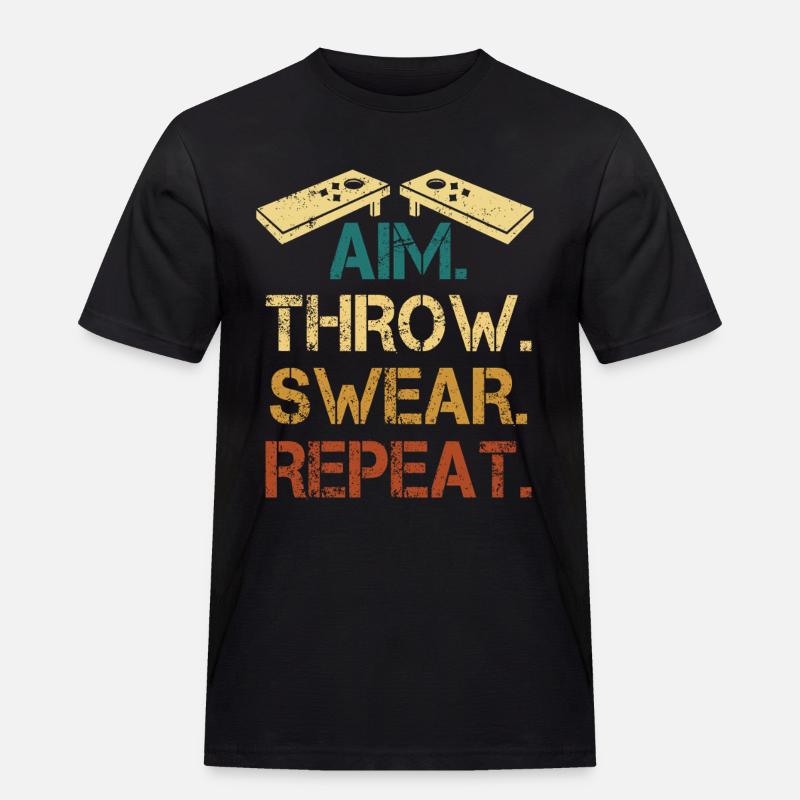 Aim Throw Wear Repeat Tee - Männer Workwear T-Shirt - Schwarz