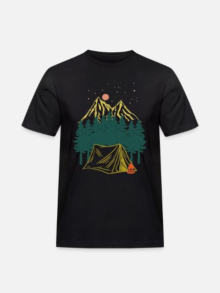 Starry Night Mountain Camping Adventure - Men's Workwear T-Shirt - black