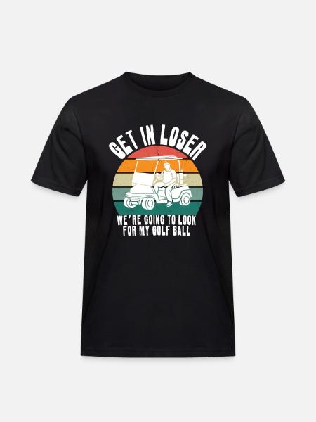 Retro Golf Cart Sunset - Men's Workwear T-Shirt - black