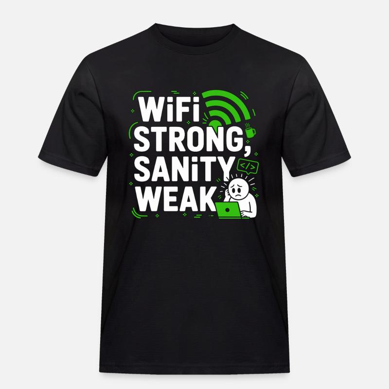 Remote Developer WiFi Strong Software Engineering - Männer Workwear T-Shirt - Schwarz
