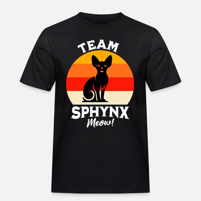 Team Sphynxkatze - Männer Workwear T-Shirt - Schwarz