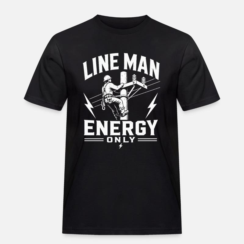 Engineering Engineer Electrician Lineman Design - Men's Workwear T-Shirt - black