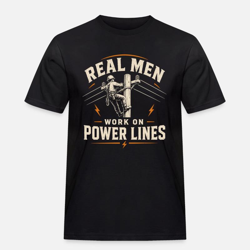 Electrician Engineer Technology Cable Design - Men's Workwear T-Shirt - black