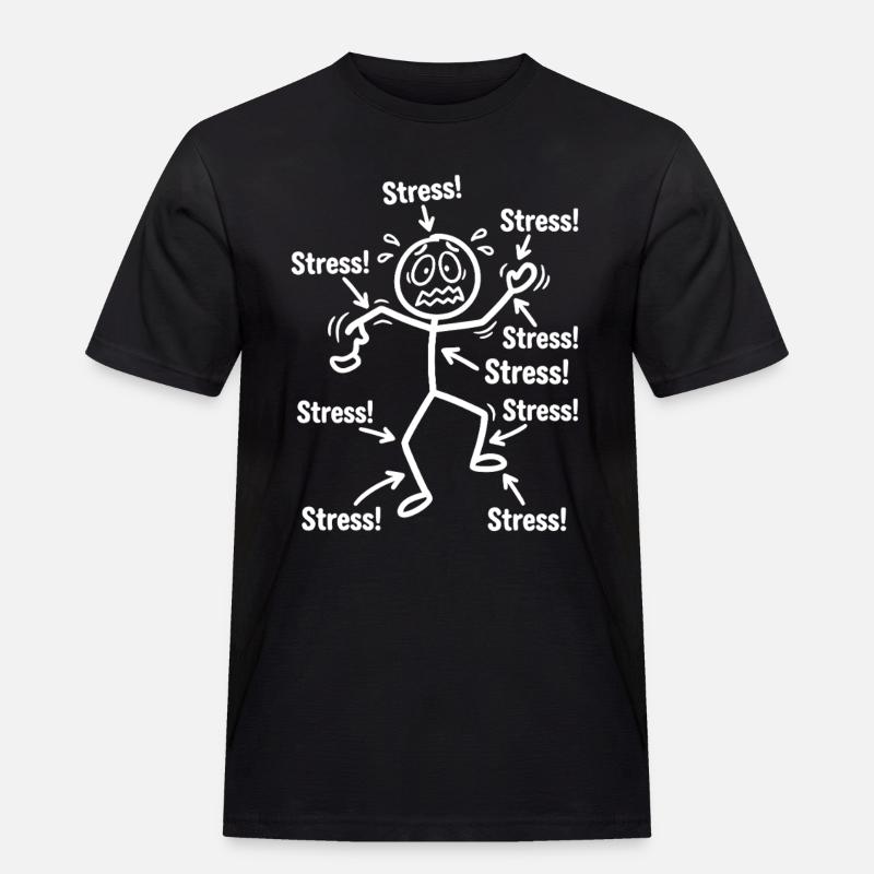 stress_figur_pfeile - Männer Workwear T-Shirt - Schwarz