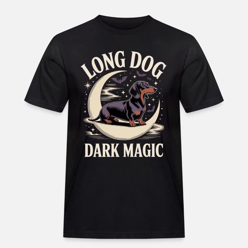 Dark Magic Dackel - Männer Workwear T-Shirt - Schwarz