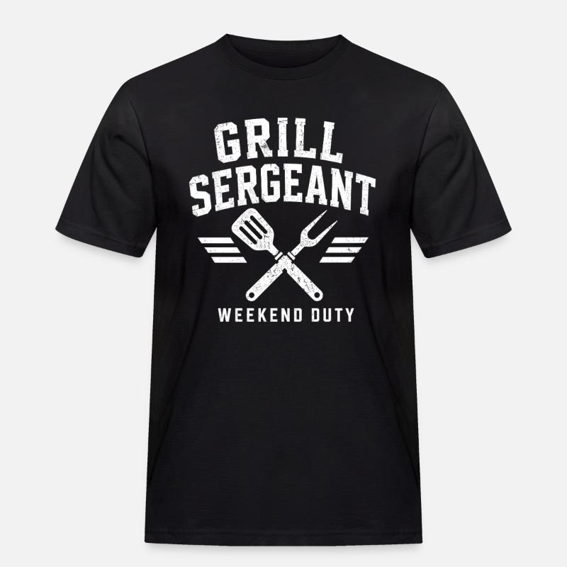 Grill Sergeant BBQ Shirt - Männer Workwear T-Shirt - Schwarz