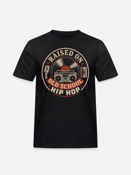 Opgegroeid met Old School Hip Hop | Retro Muziek - Mannen Workwear T-shirt - zwart
