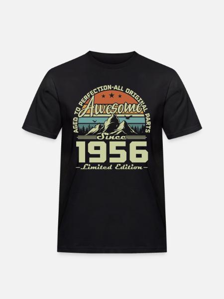 70. Geburtstag Geschenk 1956 Jahrgang Retro - Männer Workwear T-Shirt - Schwarz