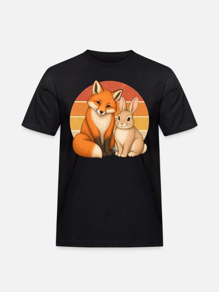 Renard et Lapin - T-shirt Workwear homme - noir