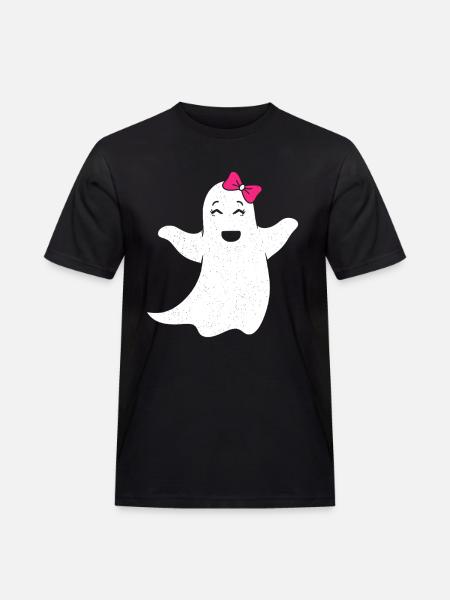 Ghost girl with pink bow - Men's Workwear T-Shirt - black