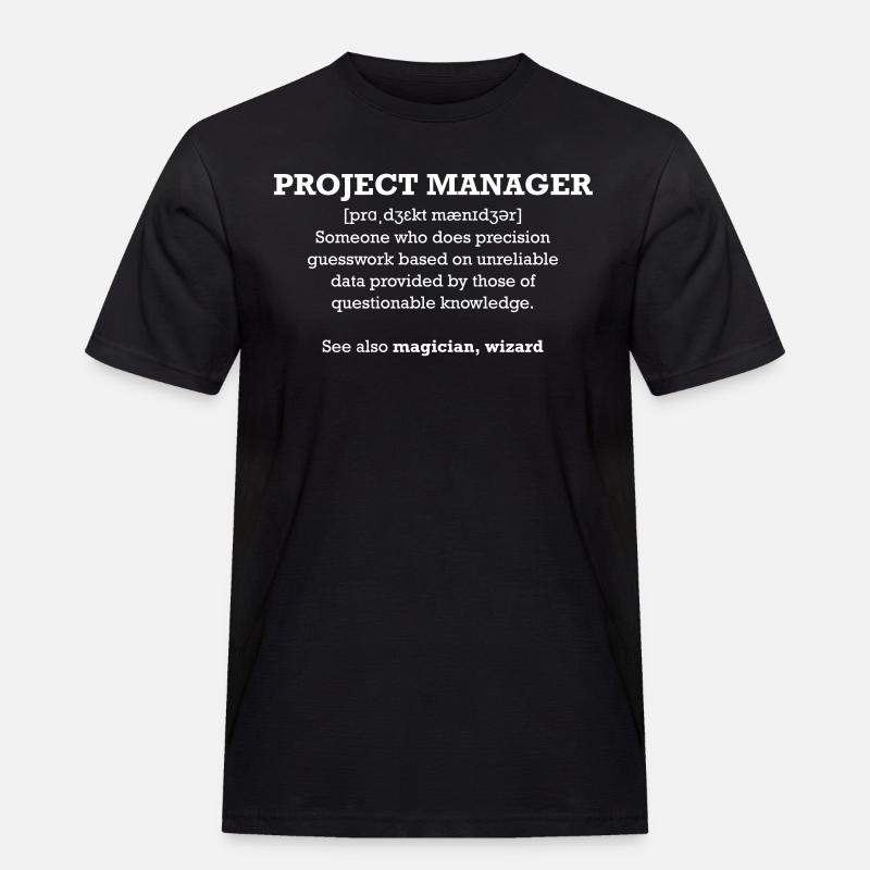 Project manager - wizard - Männer Workwear T-Shirt - Schwarz