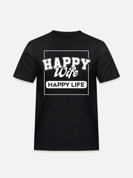 Femme heureuse, vie heureuse - T-shirt Workwear homme - noir