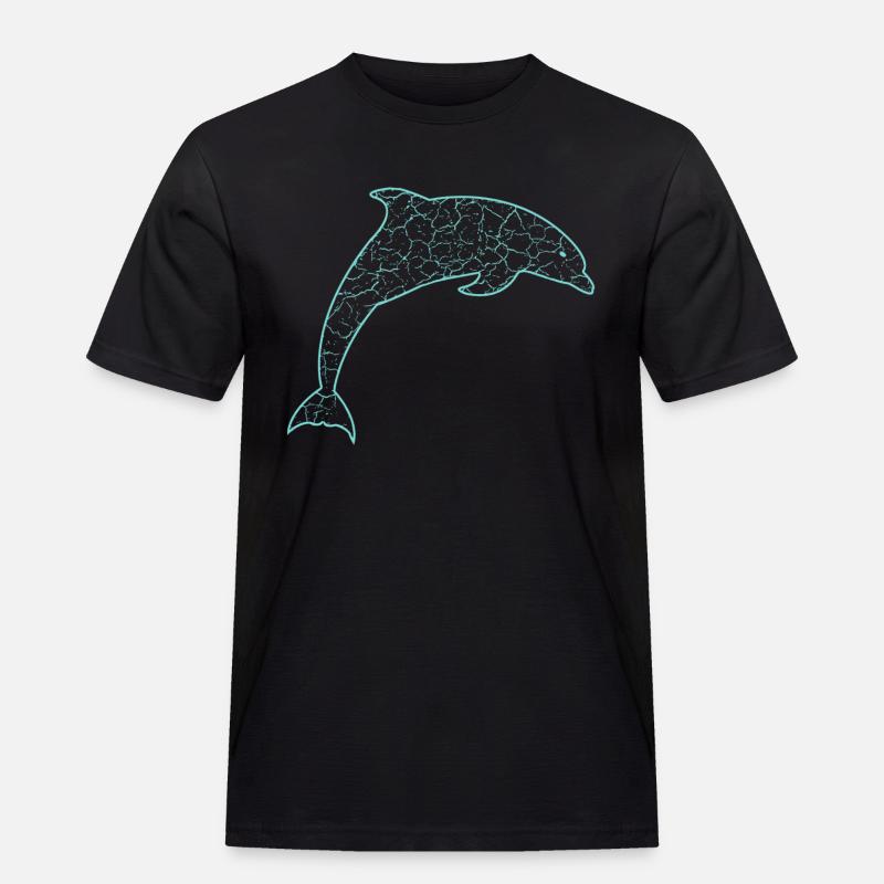 Delfin - Männer Workwear T-Shirt - Schwarz