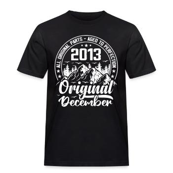 Dezember 2013 Original 11 Jahre altes Geburtstagsgeschenk - Männer Workwear T-Shirt - Schwarz - Vorne - AI Model Male 178 light (178cm)