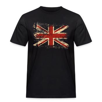 Drapeau de la Grande-Bretagne drapeau Union Jack Londres Royaume-Uni - T-shirt Workwear homme - noir - Devant - AI Model Male 178 light (178cm)
