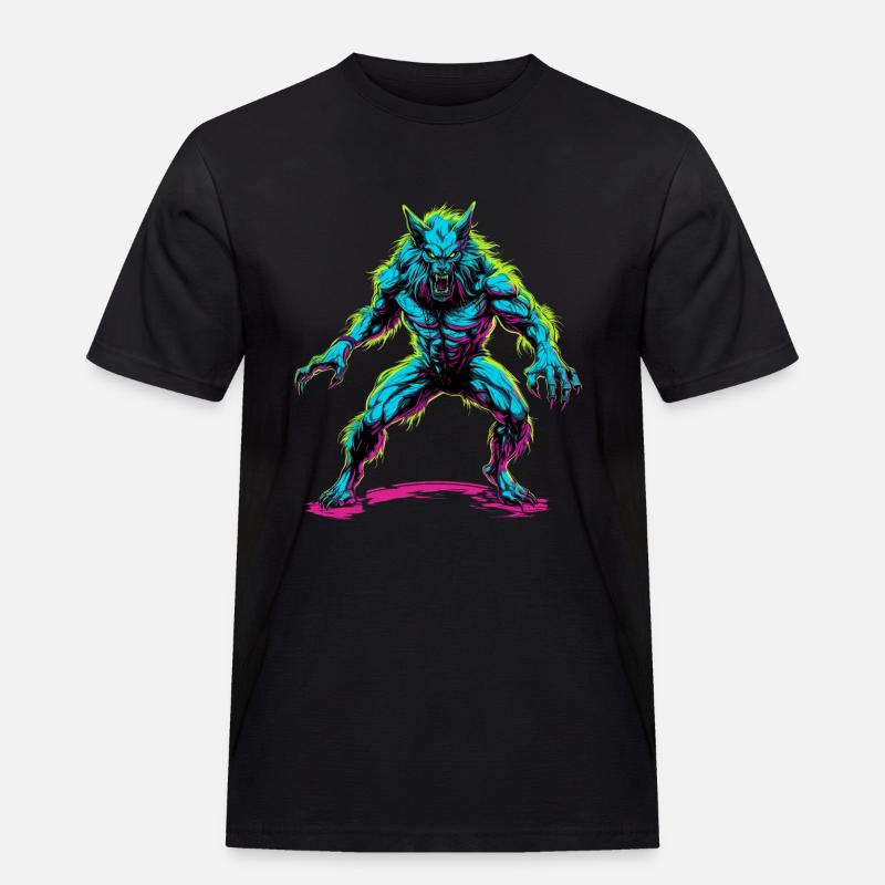 Werwolf Halloween Wolf Wolfsrudel - Männer Workwear T-Shirt - Schwarz