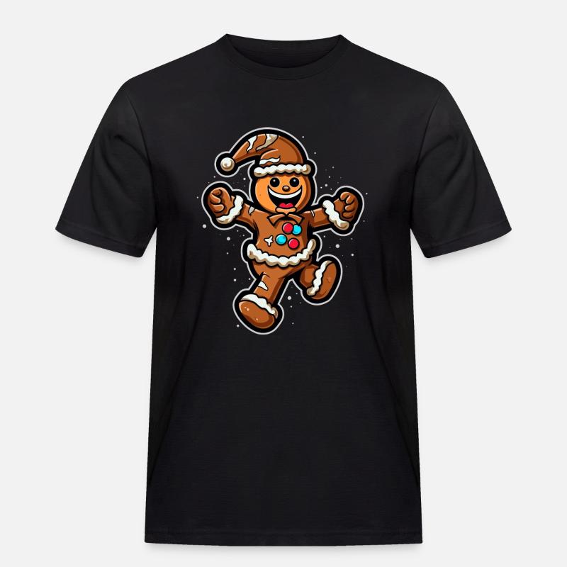 Lebkuchenmann - Weihnachtsmann Weihnachts Geschenk - Männer Workwear T-Shirt - Schwarz