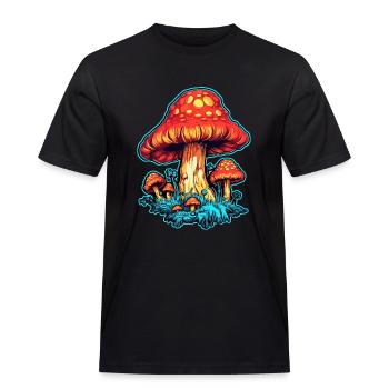 Fliegenpilz Pilze Pilz Sammler - Männer Workwear T-Shirt - Schwarz - Vorne - AI Model Male 178 light (178cm)
