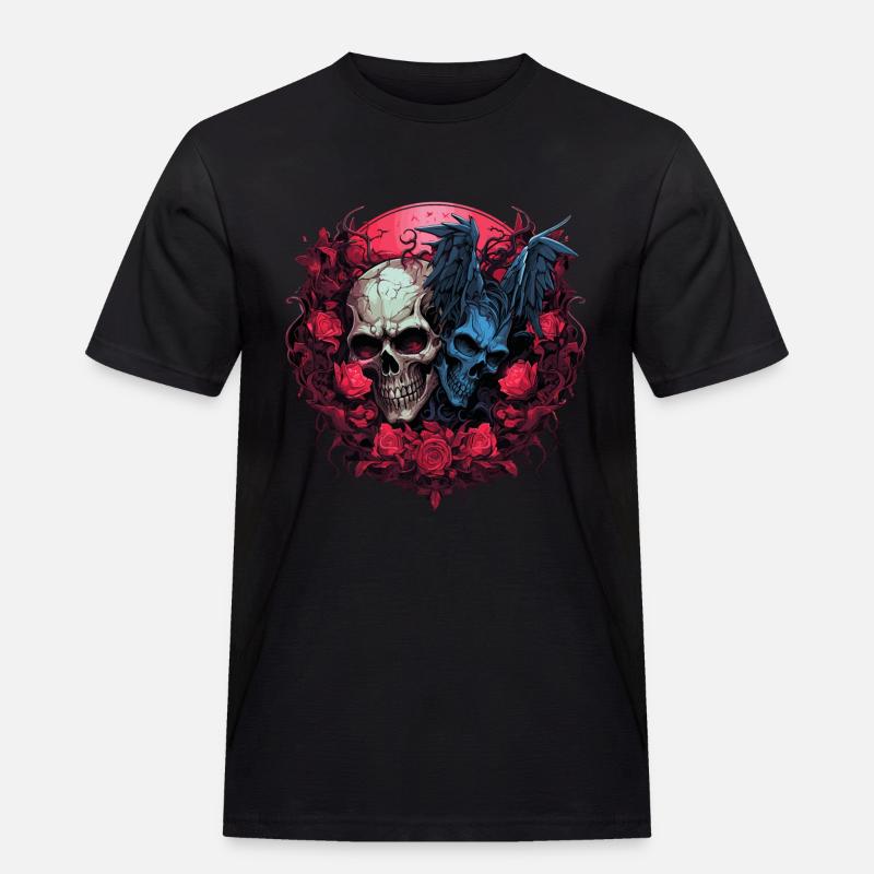 Abstract Devil Satan Skeleton Demons - Men's Workwear T-Shirt - black