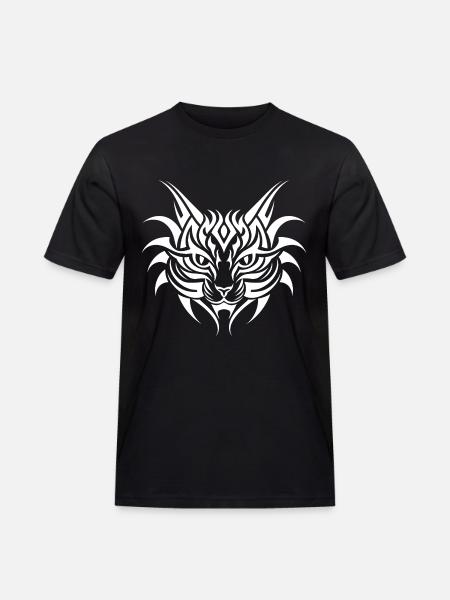 Cat Pet Tribal Tattoo - Men's Workwear T-Shirt - black