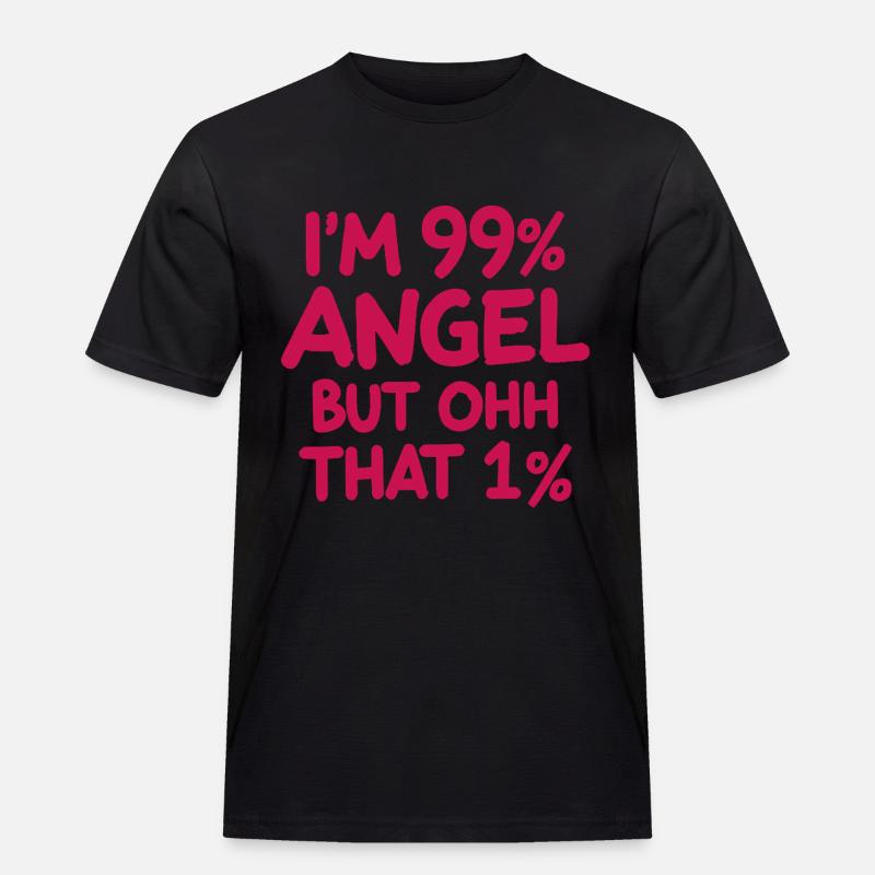 Engel Engelchen Prozent Spruch - Männer Workwear T-Shirt - Schwarz