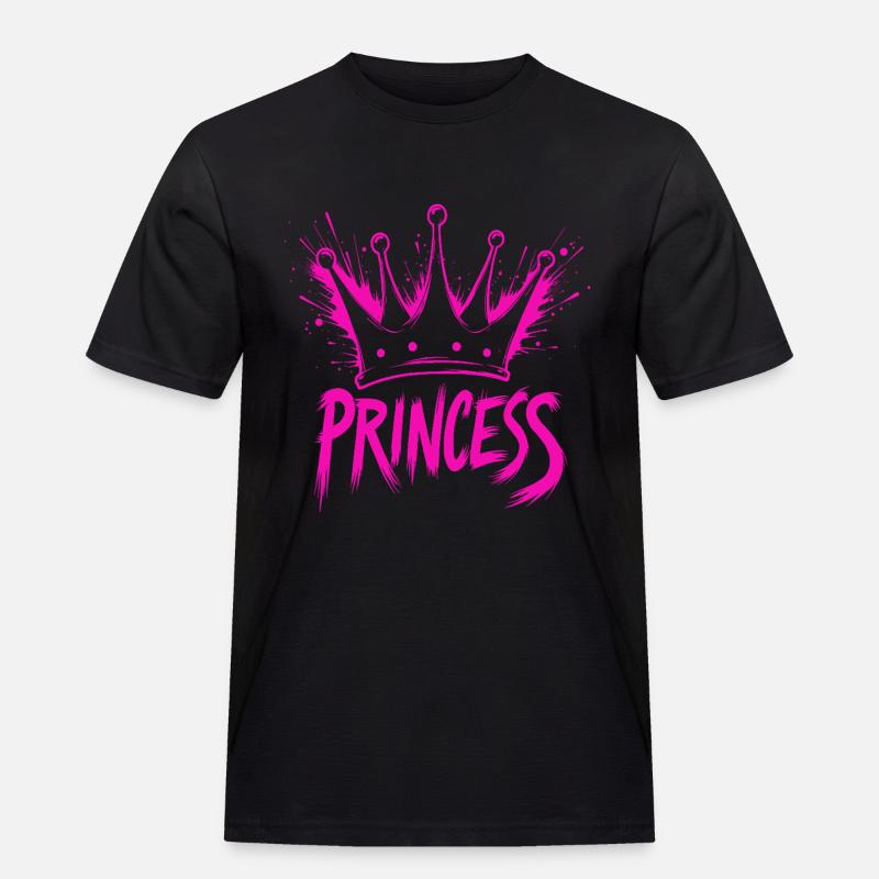 Prinzessin Krone Splash - Männer Workwear T-Shirt - Schwarz